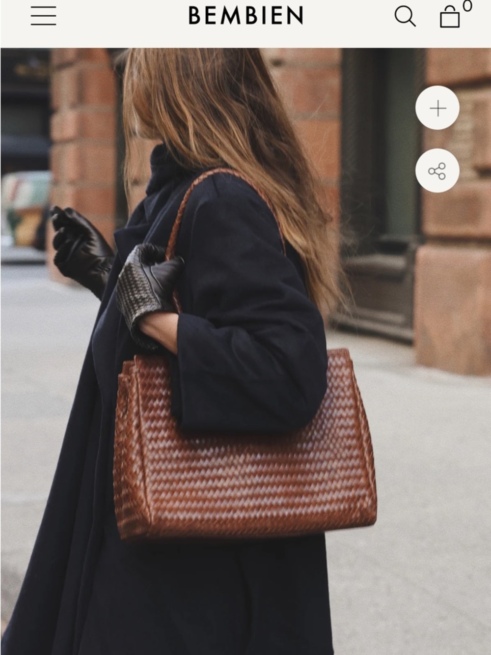 Thea Bag - Navy Woven Tote - Picture 4 of 5